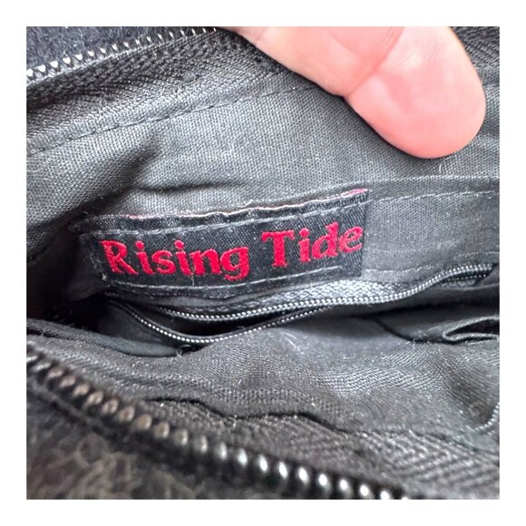 Nepal Handmade Felted Wool Tote Shoulder Bag Brown Gray Blue Flower Floral Purse - Picture 5 of 11